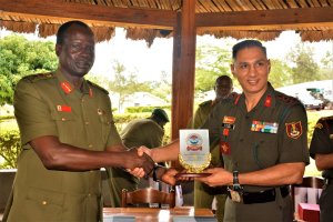 Maj Francis Okello with the Egyptian Defense Comdt